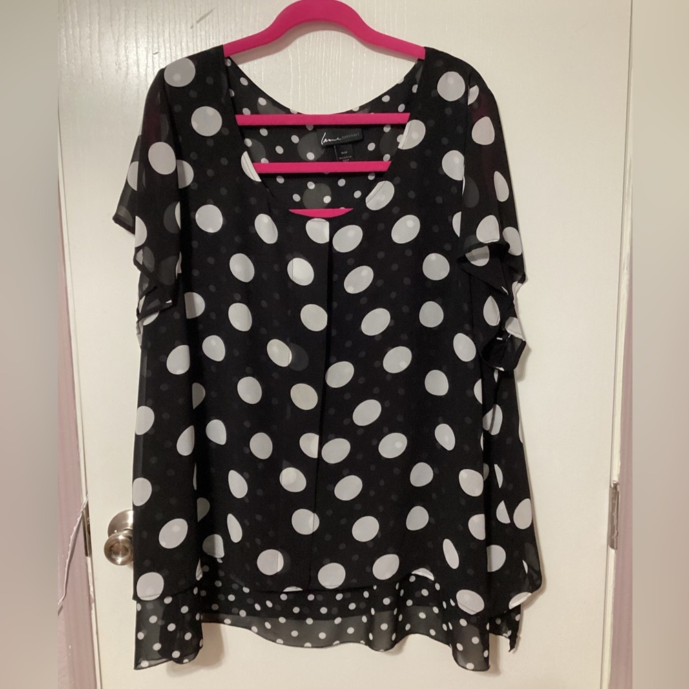 Black and white polkadots Blouse